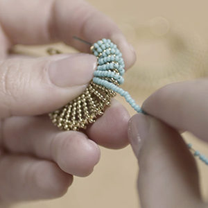 The art of embroidering our Izzia earrings